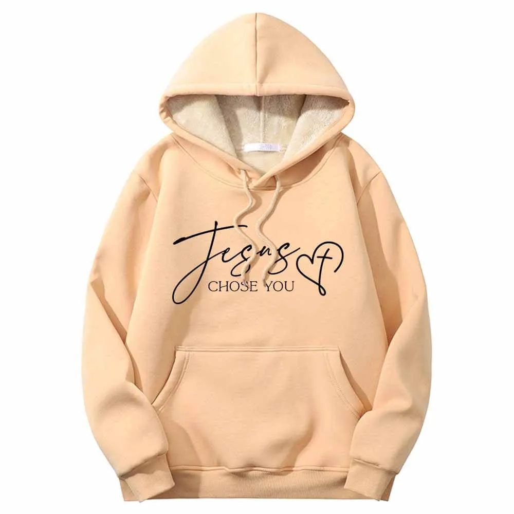 Jesus Chose You Christian Crew Collar Fleece Sherpa Hoodie sold by GTHIC product image thumbnail 4