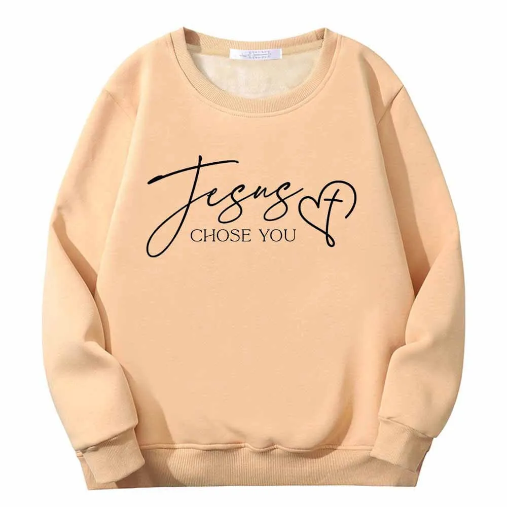Jesus Chose You Christian Crew Collar Fleece Sherpa Sweatshirt sold by GTHIC product image thumbnail 4