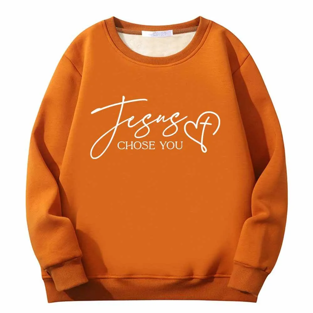 Jesus Chose You Christian Crew Collar Fleece Sherpa Sweatshirt sold by GTHIC product image thumbnail 3