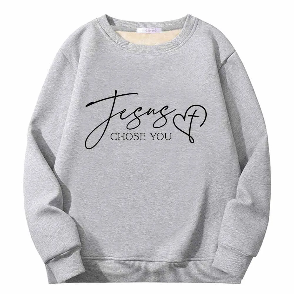 Jesus Chose You Christian Crew Collar Fleece Sherpa Sweatshirt sold by GTHIC product image thumbnail 5