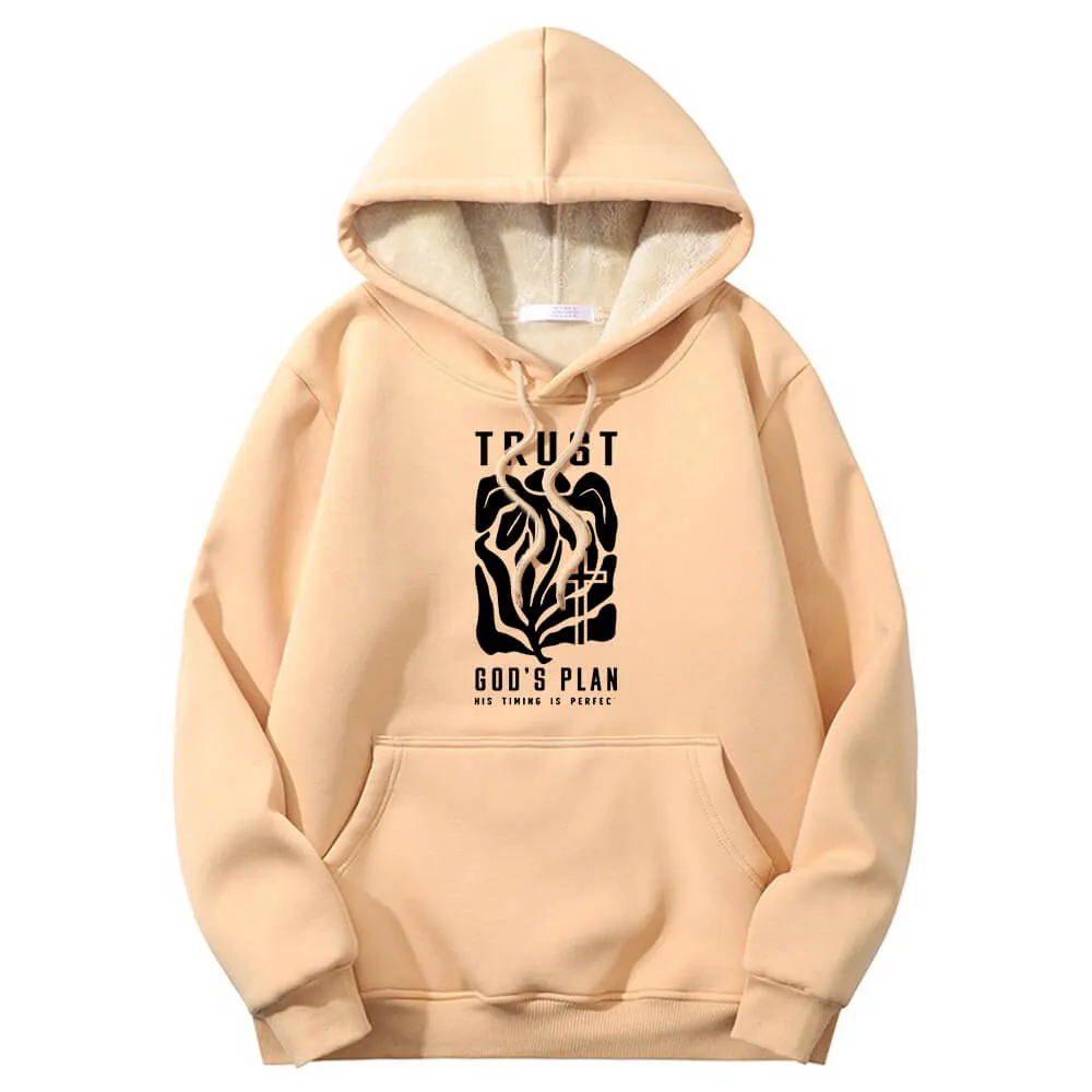 Trust God’s Plan Floral Cross Crew Collar Fleece Sherpa Hoodie sold by GTHIC product image thumbnail 4