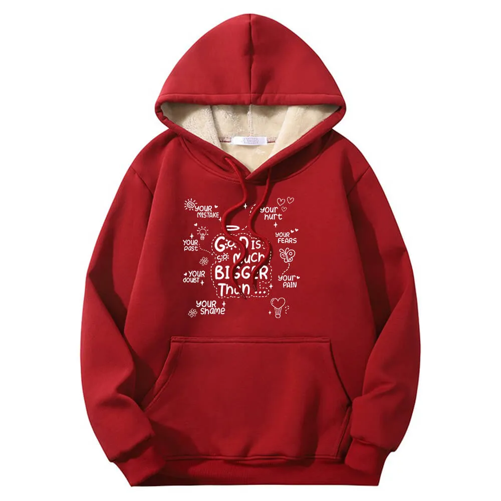 God Is Much Bigger Than Crew Collar Fleece Sherpa Hoodie sold by GTHIC product image thumbnail 2