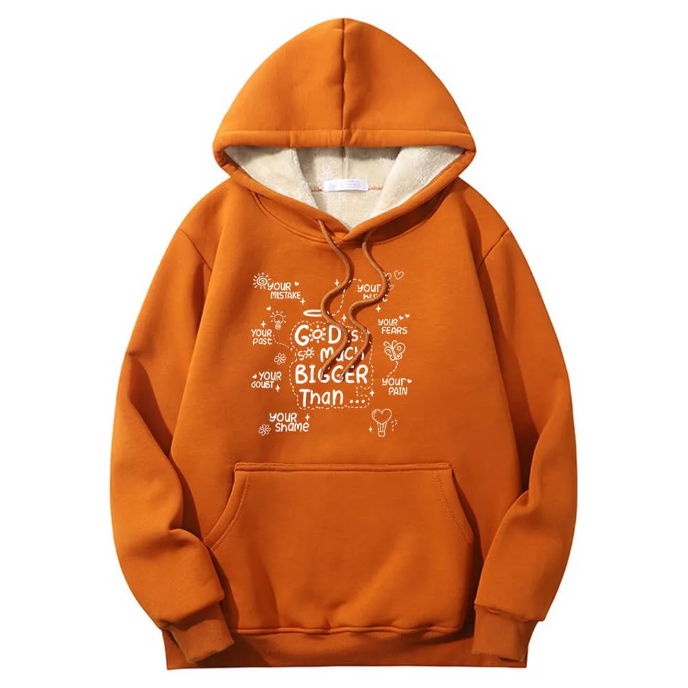 God Is Much Bigger Than Crew Collar Fleece Sherpa Hoodie sold by GTHIC product image thumbnail 5