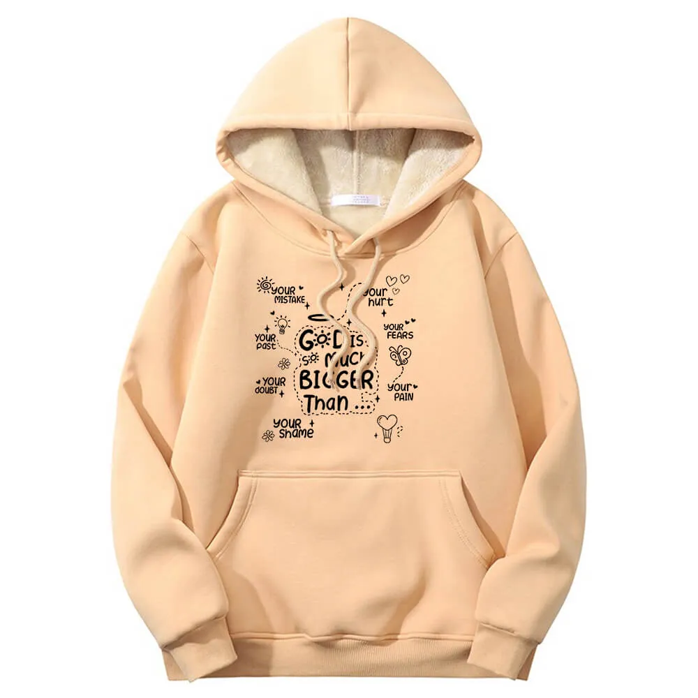 God Is Much Bigger Than Crew Collar Fleece Sherpa Hoodie sold by GTHIC product image thumbnail 4
