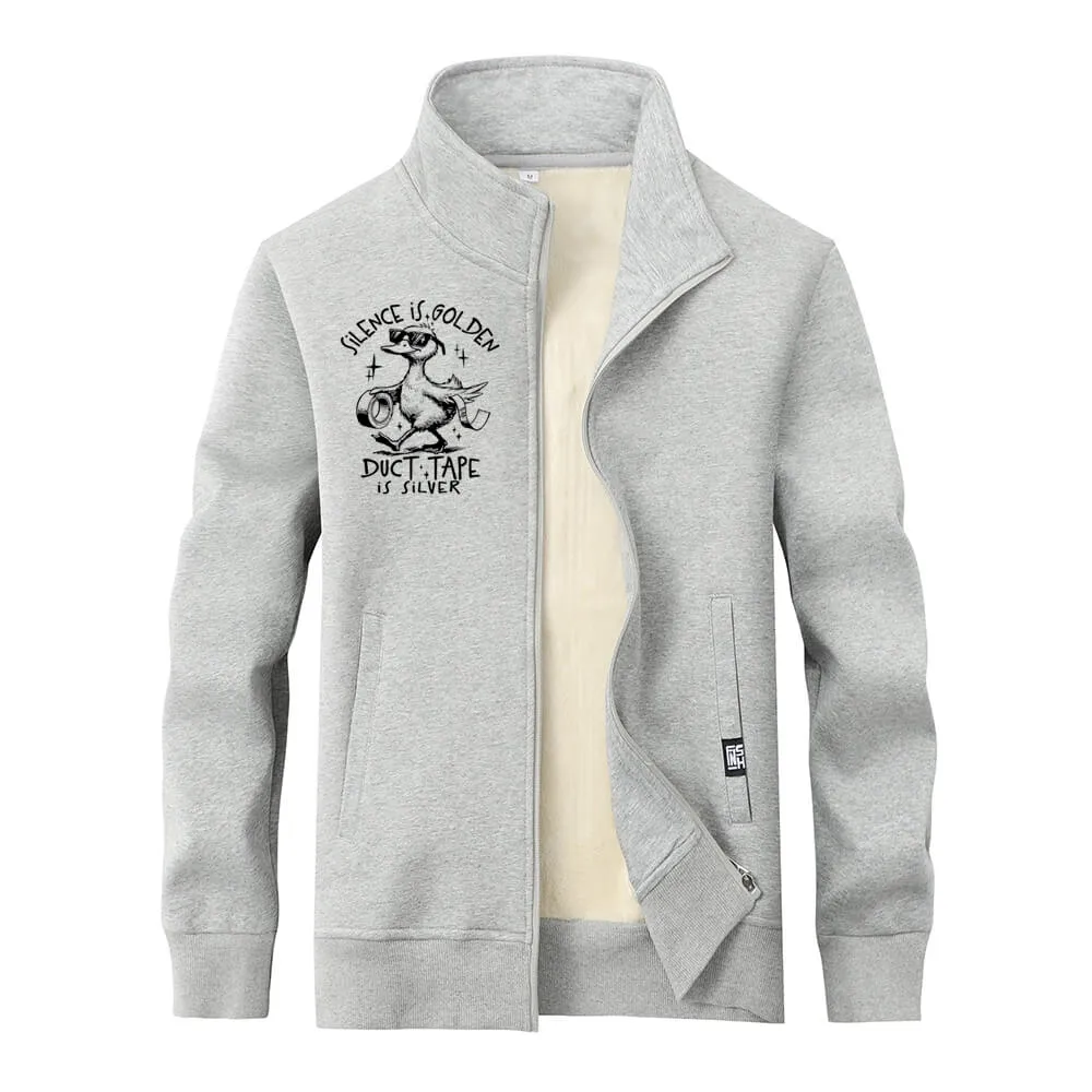 Silence Is Golden Fleece Sherpa Stand Collar Zip Cardigan sold by GTHIC product image thumbnail 2