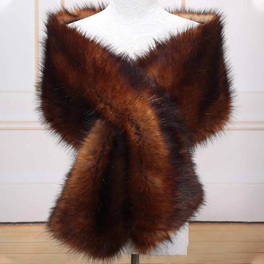 Women's Faux Fur Evening Dress Plush Long Shawl sold by GTHIC product image thumbnail 3