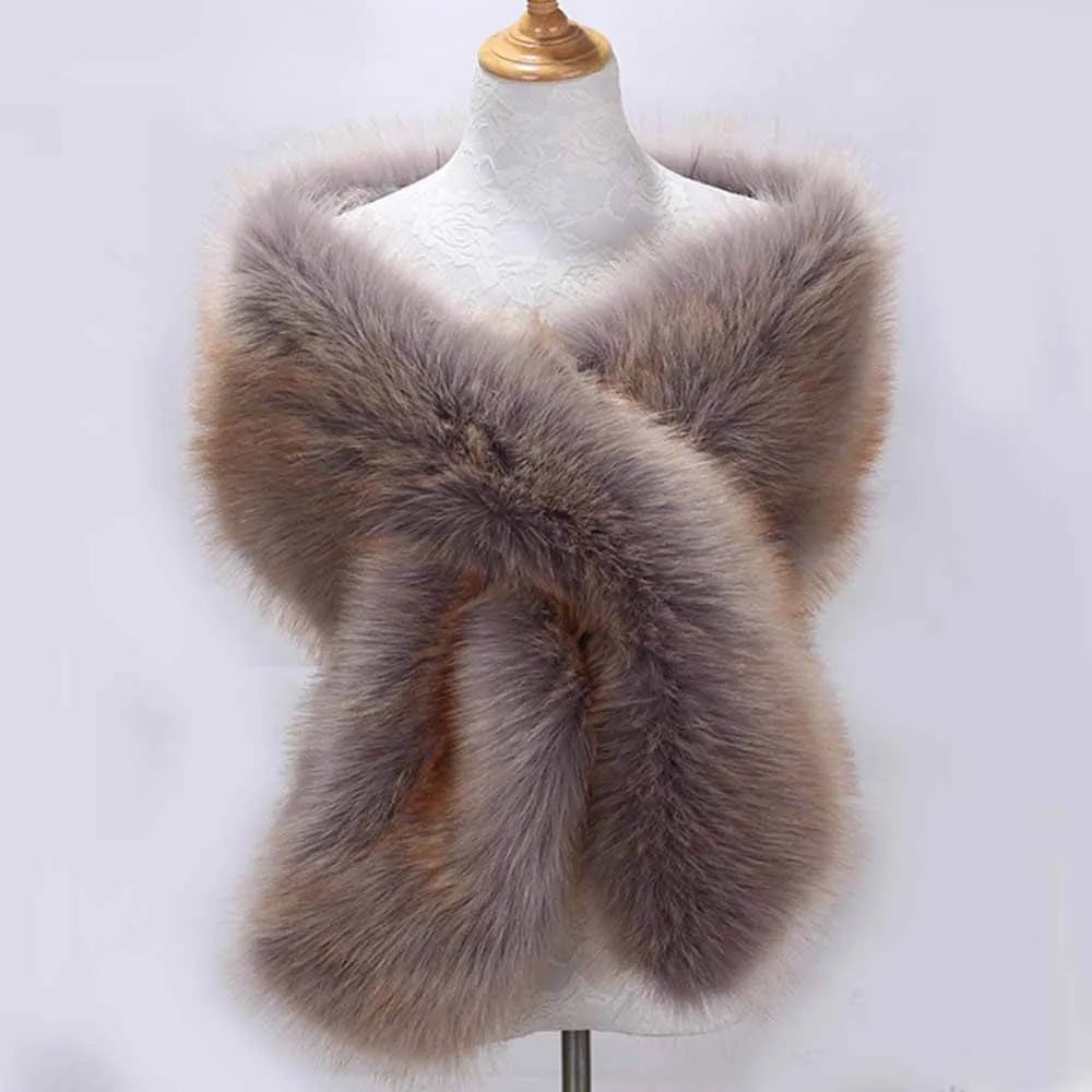 Women's Faux Fur Evening Dress Plush Long Shawl sold by GTHIC product image thumbnail 2