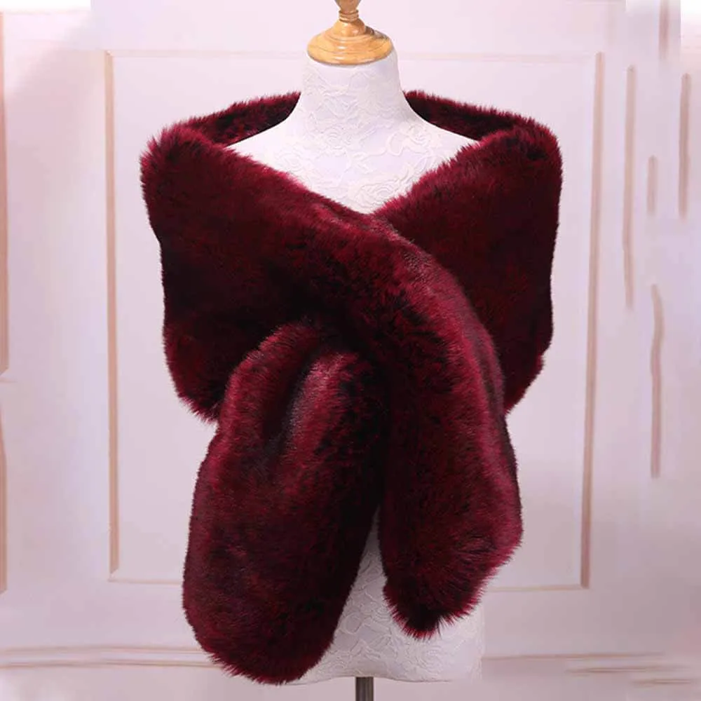 Women's Faux Fur Evening Dress Plush Long Shawl sold by GTHIC product image thumbnail 4