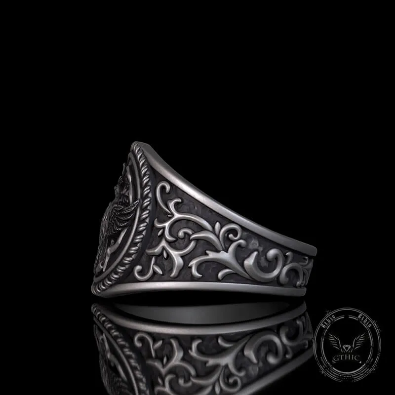 Scrolls Floral Sterling Silver Phoenix Ring sold by GTHIC product image thumbnail 4