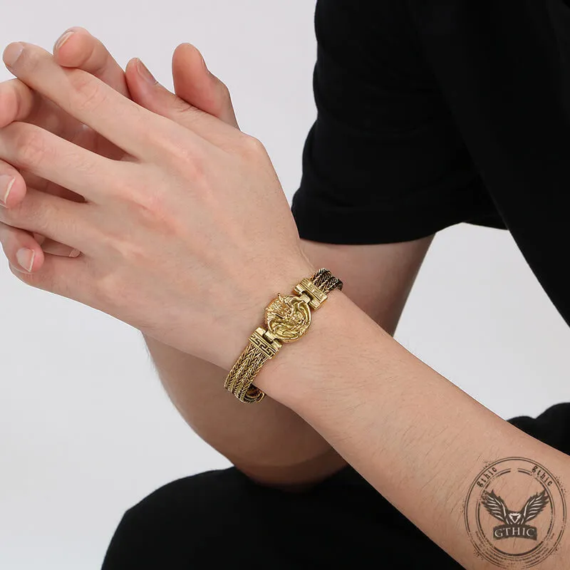 Punk Dragon Head Stitching Stainless Steel Bracelet sold by GTHIC product image thumbnail 2