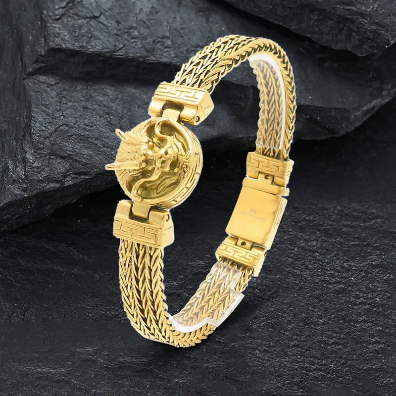 Punk Dragon Head Stitching Stainless Steel Bracelet sold by GTHIC product image thumbnail 4