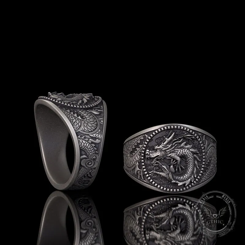 Lucky Cloud Chinese Dragon Sterling Silver Ring sold by GTHIC product image thumbnail 2
