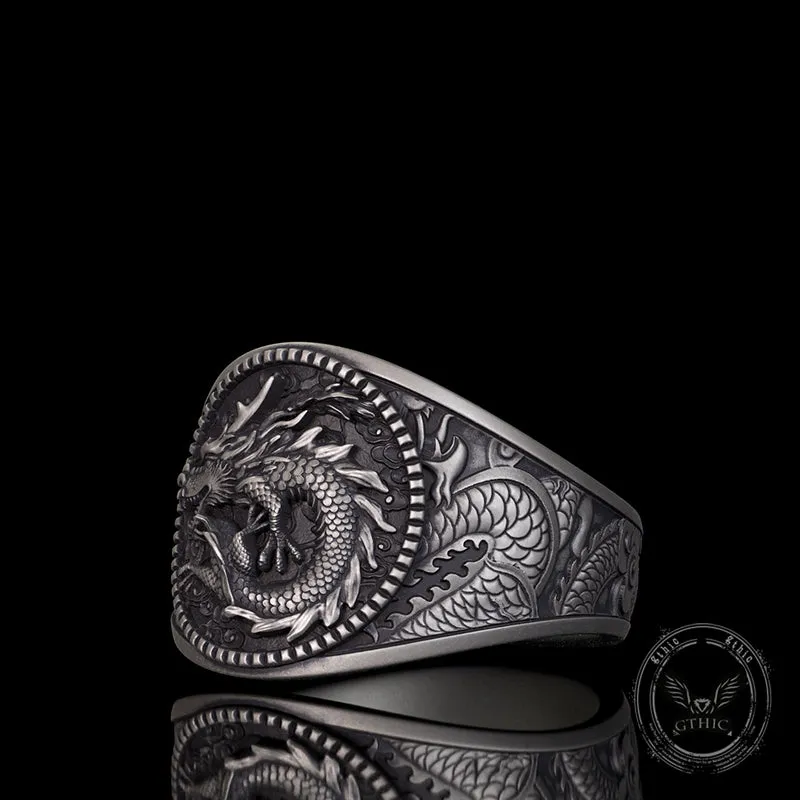 Lucky Cloud Chinese Dragon Sterling Silver Ring sold by GTHIC product image thumbnail 3