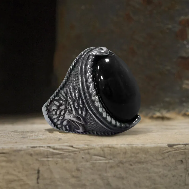 Vintage Turquoise Eagle Pattern Stainless Steel Ring sold by GTHIC product image thumbnail 4