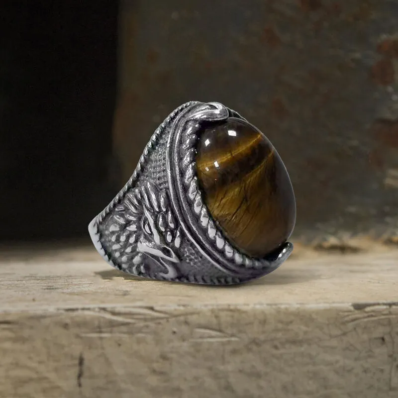 Vintage Turquoise Eagle Pattern Stainless Steel Ring sold by GTHIC product image thumbnail 3