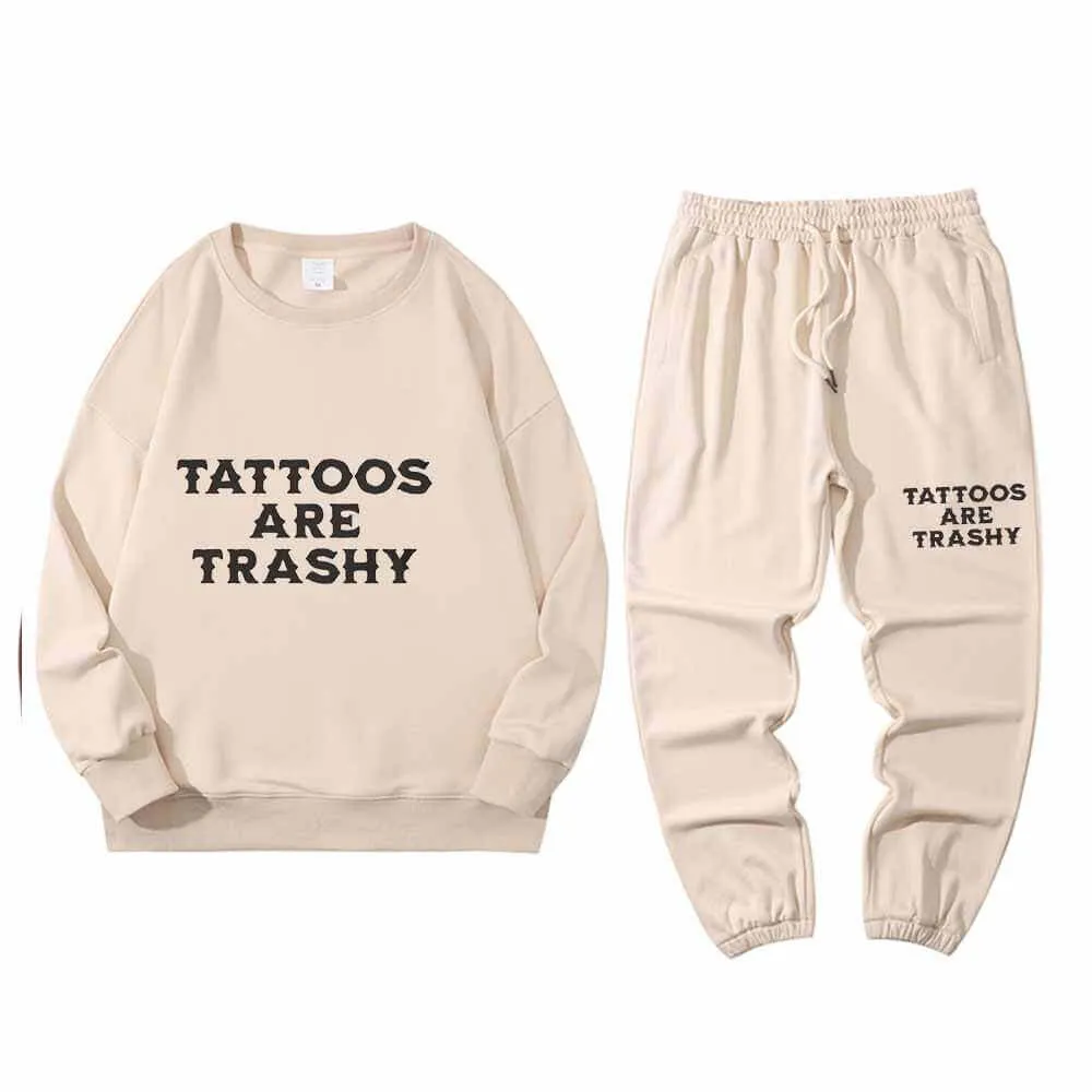 Multicolor Tattoos Are Trashy Crew Collar Sweatshirt Pants Set sold by GTHIC product image thumbnail 3
