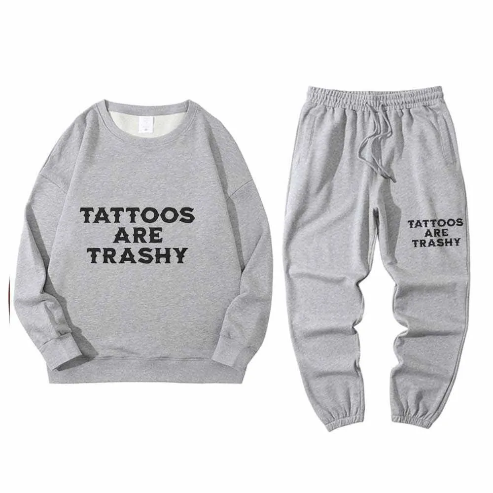 Multicolor Tattoos Are Trashy Crew Collar Sweatshirt Pants Set sold by GTHIC product image thumbnail 4