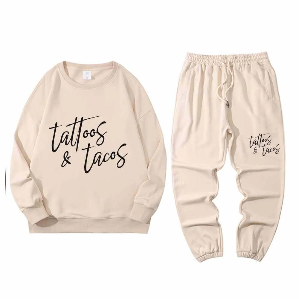 Multicolor Tattoos And Tacos Crew Collar Sweatshirt Pants Set sold by GTHIC product image thumbnail 2