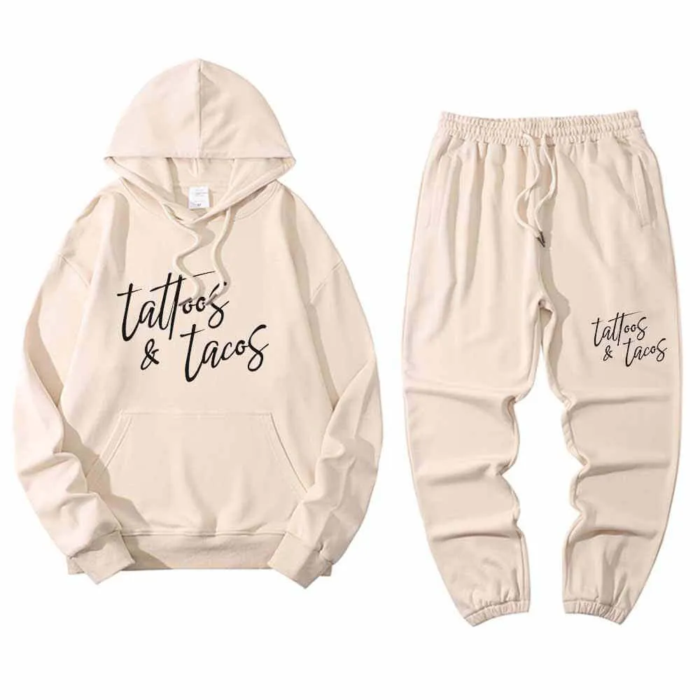 Multicolor Tattoos And Tacos Crew Collar Hoodie Pants Set sold by GTHIC product image thumbnail 3