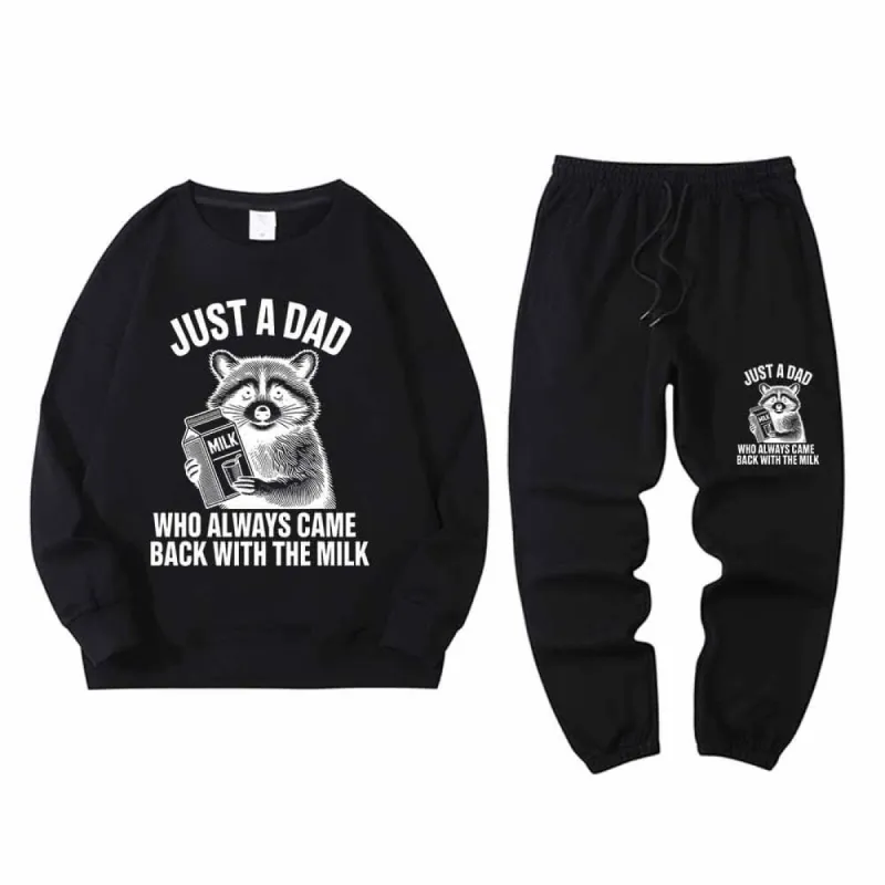 Just A Dad Raccoon Crew Collar Sweatshirt Pants Set sold by GTHIC