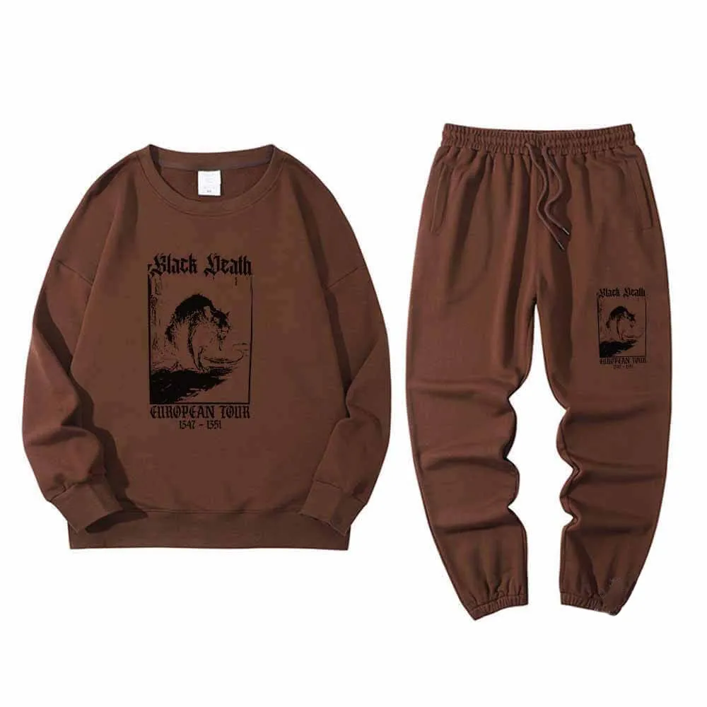 Black Death Rat Crew Collar Sweatshirt Pants Set sold by GTHIC product image thumbnail 5