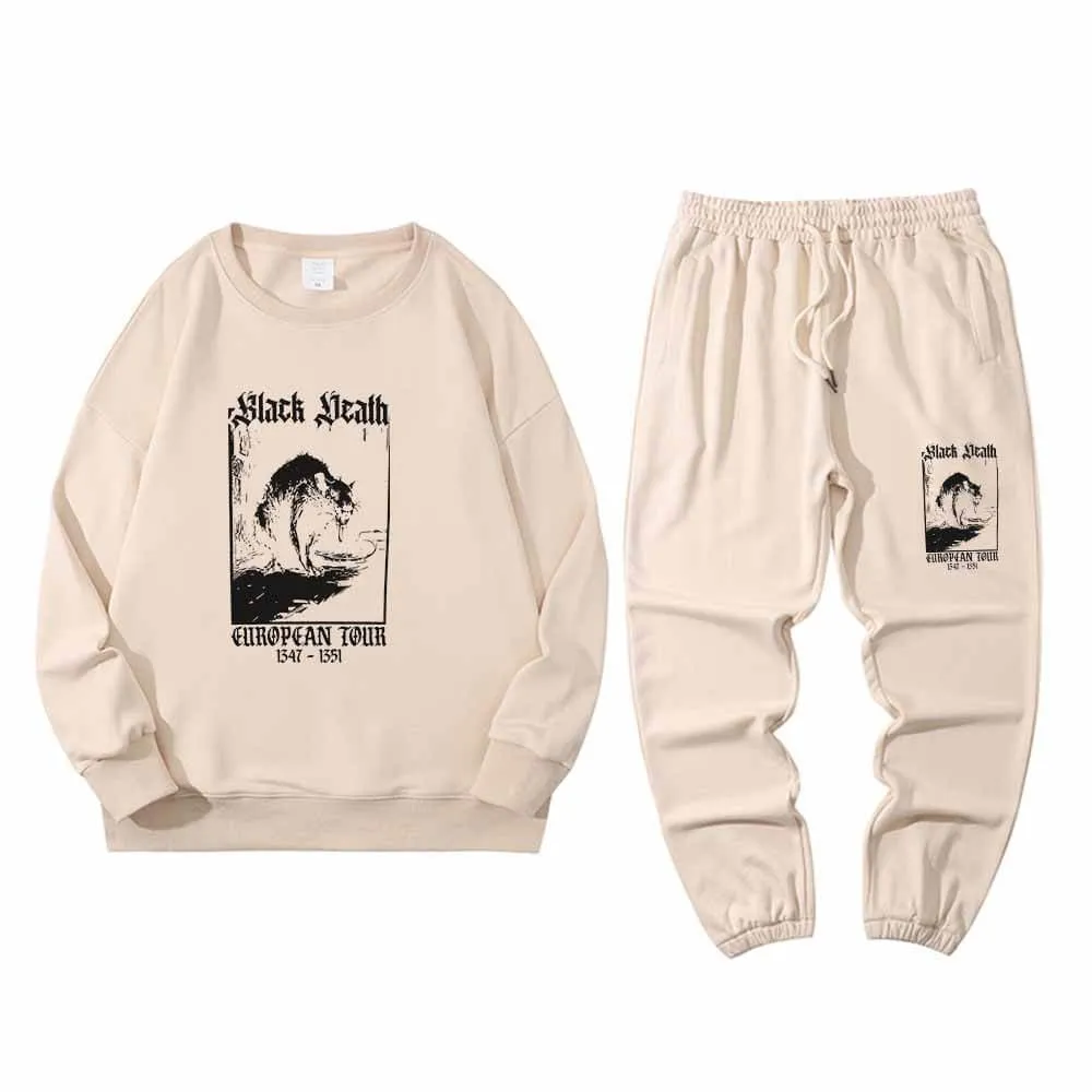Black Death Rat Crew Collar Sweatshirt Pants Set sold by GTHIC product image thumbnail 4
