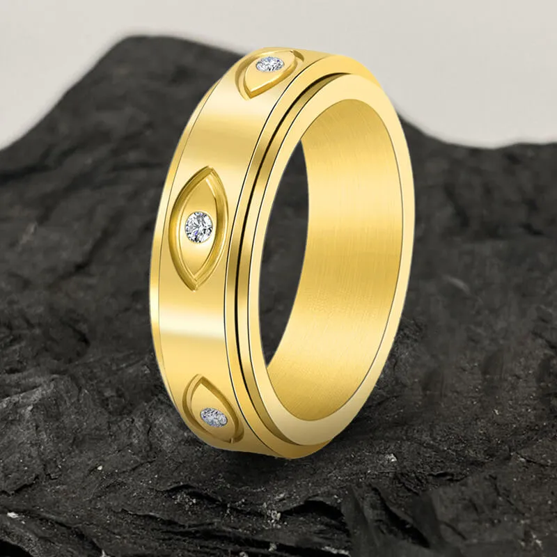 Vintage All-seeing Eye Stainless Steel Spinner Ring sold by GTHIC product image thumbnail 5