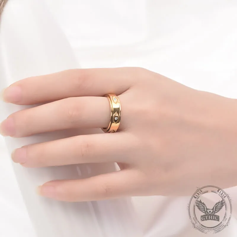 Vintage All-seeing Eye Stainless Steel Spinner Ring sold by GTHIC product image thumbnail 2