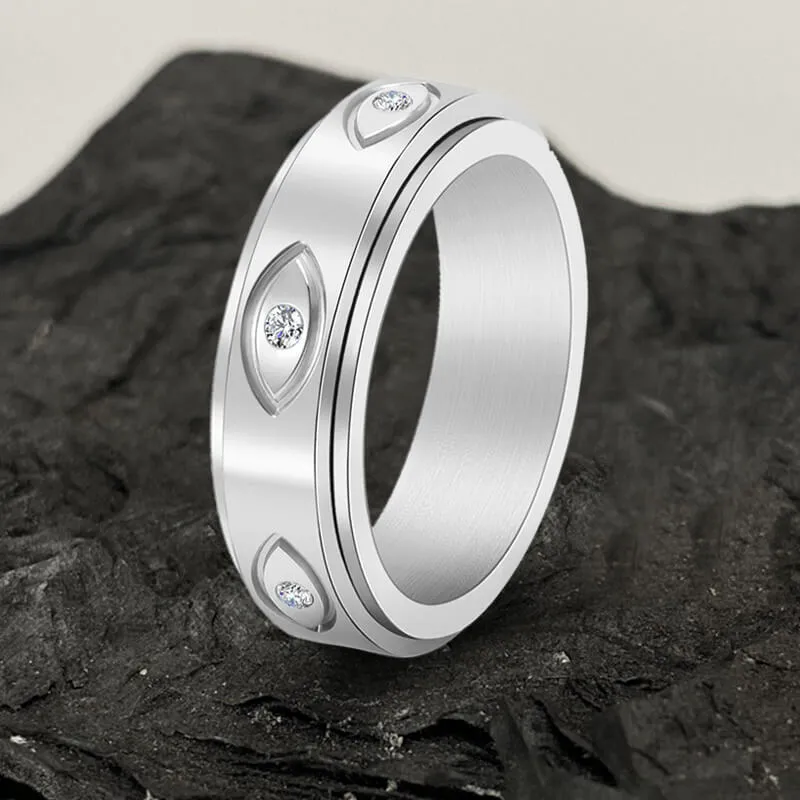 Vintage All-seeing Eye Stainless Steel Spinner Ring sold by GTHIC product image thumbnail 4