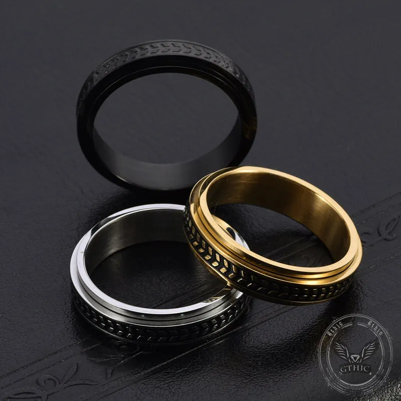 Olive Leaf Stainless Steel Spinner Ring sold by GTHIC product image thumbnail 3