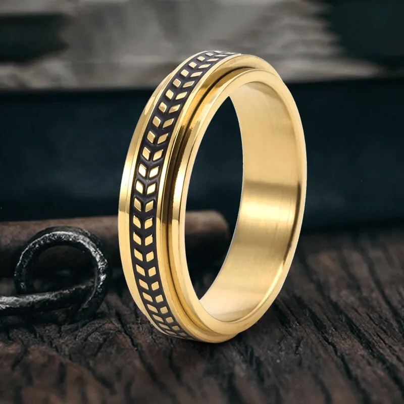 Olive Leaf Stainless Steel Spinner Ring sold by GTHIC product image thumbnail 4