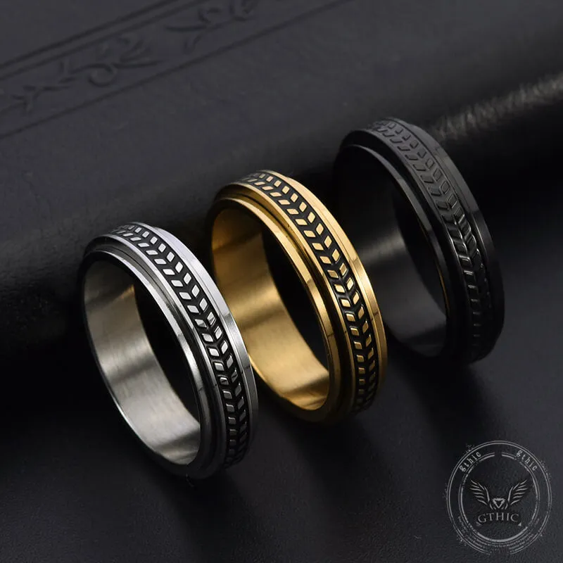 Olive Leaf Stainless Steel Spinner Ring sold by GTHIC product image thumbnail 5