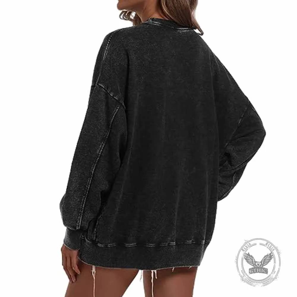 I Love Mentally Unstable Women Vintage Washed Sweatshirt sold by GTHIC product image thumbnail 2