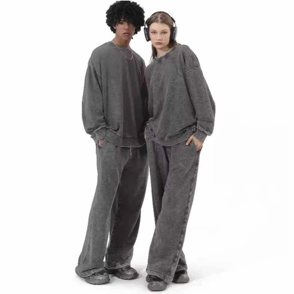 Multicolor Vintage Washed Crew Collar Sweatshirt Pants sold by GTHIC