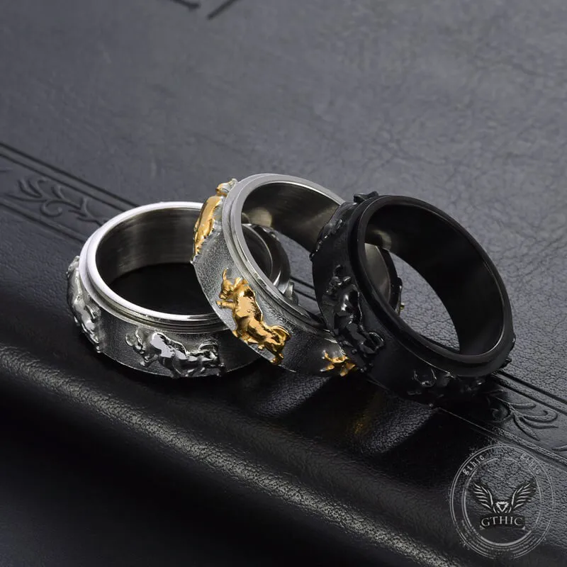 Vintage Bull Stainless Steel Spinner Ring sold by GTHIC