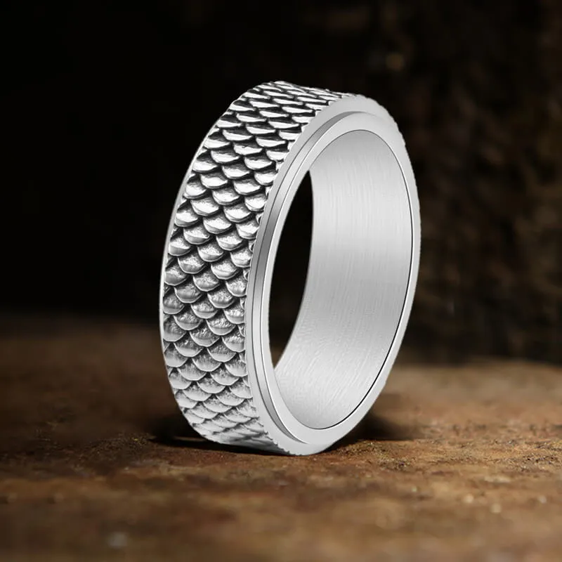 Vintage Fish Scale Spinner Stainless Steel Ring sold by GTHIC product image thumbnail 4