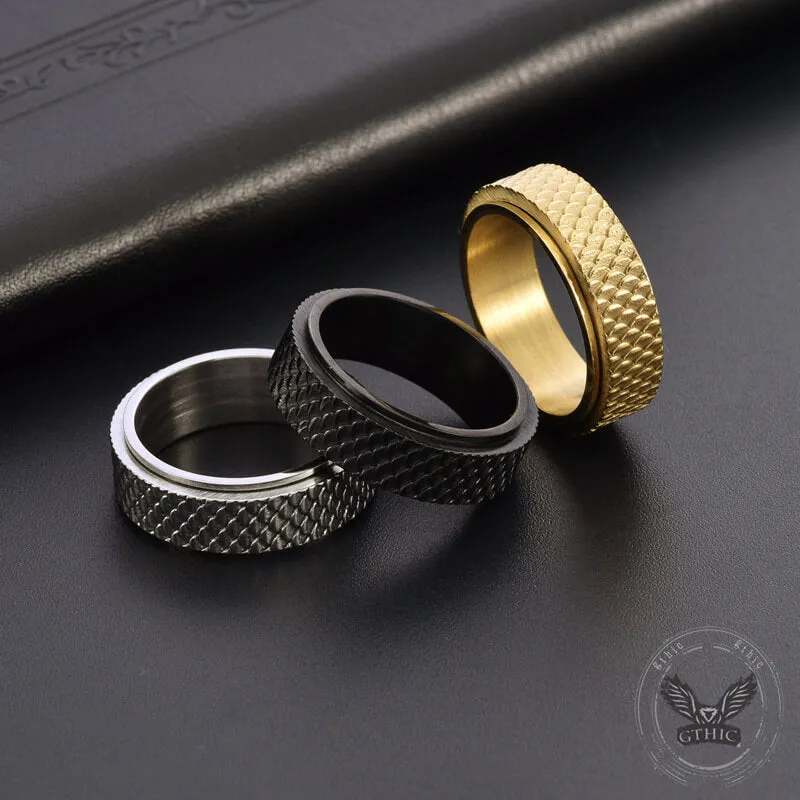 Vintage Fish Scale Spinner Stainless Steel Ring sold by GTHIC