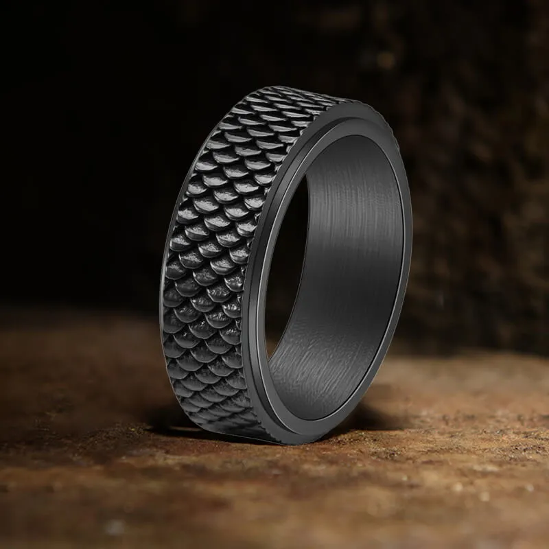 Vintage Fish Scale Spinner Stainless Steel Ring sold by GTHIC product image thumbnail 3