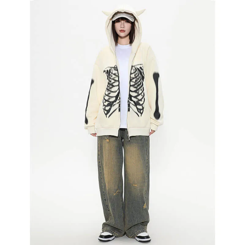 Skull Body Personalized Hoodie Coat sold by GTHIC product image thumbnail 3