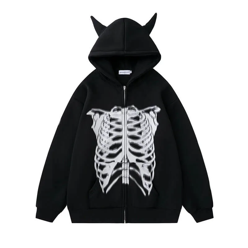 Skull Body Personalized Hoodie Coat sold by GTHIC product image thumbnail 4