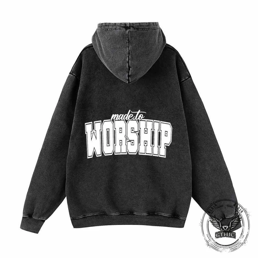 Made to Worship Letters Vintage Washed Hoodie sold by GTHIC product image thumbnail 2