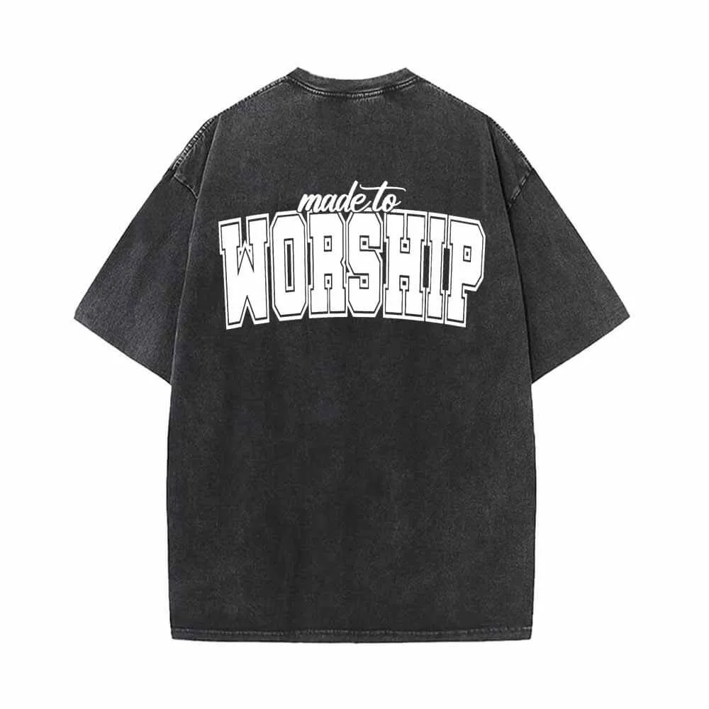 Made to Worship Letters Vintage Washed T-shirt sold by GTHIC product image thumbnail 2