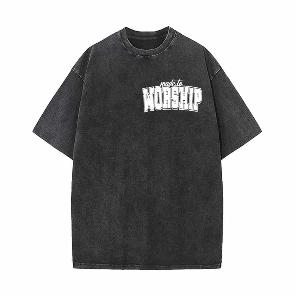 Made to Worship Letters Vintage Washed T-shirt sold by GTHIC