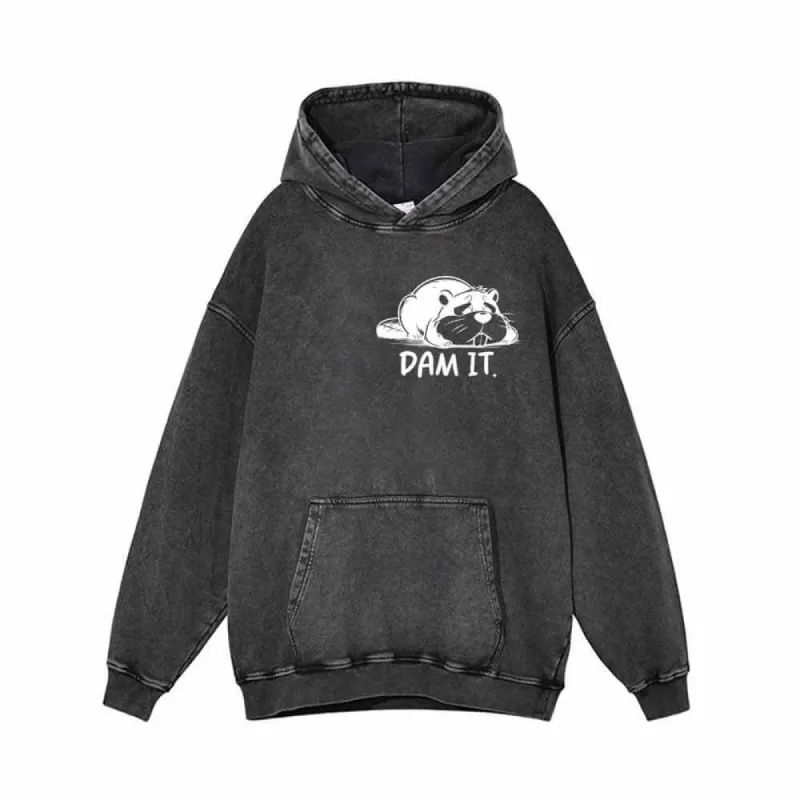 Dam It Cat Vintage Washed Hoodie sold by GTHIC