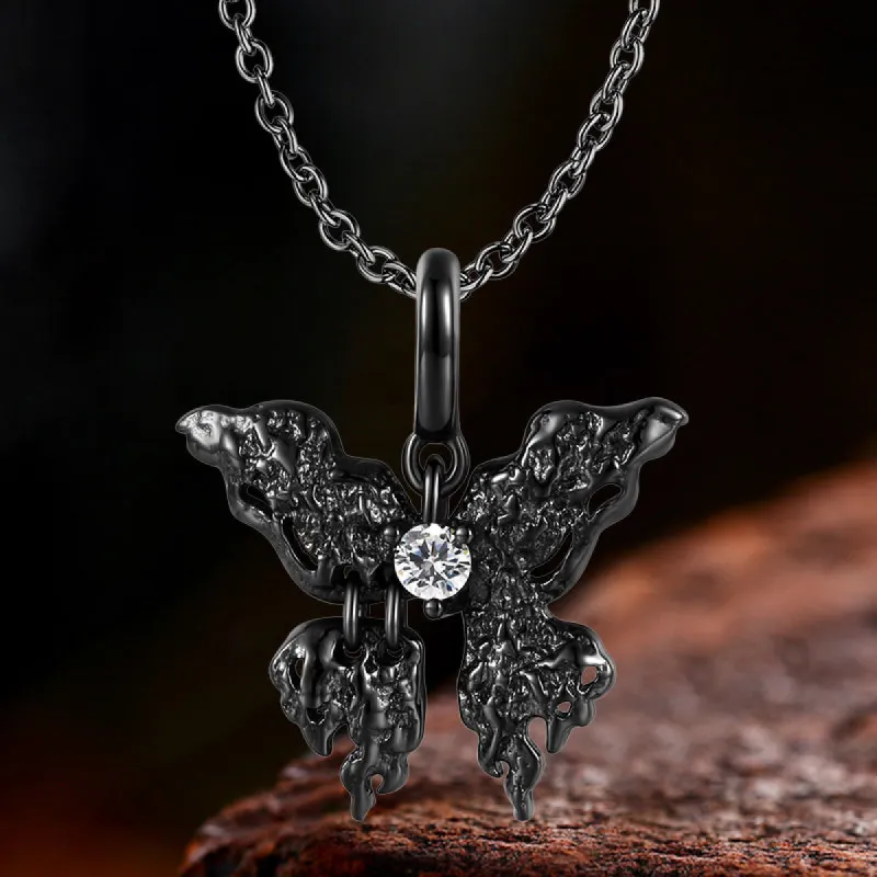 Gothic Liquid Butterfly Zircon S925 Silver Pendant sold by GTHIC