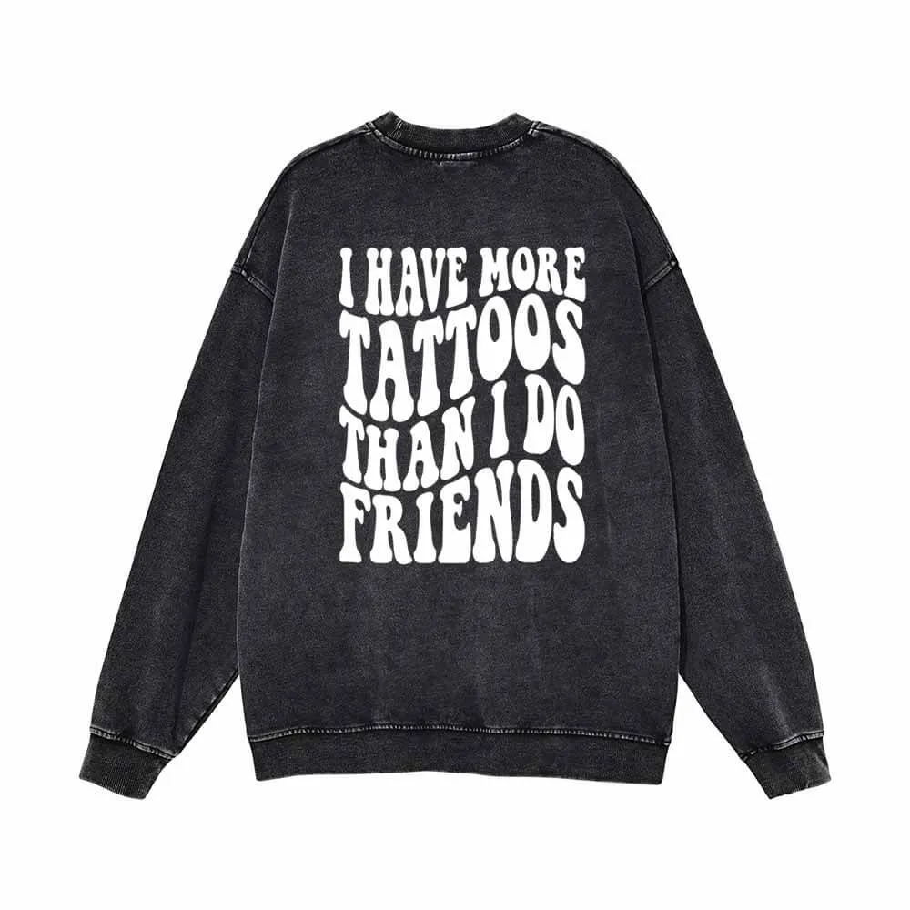 I Have More Tattoos Vintage Washed Sweatshirt sold by GTHIC product image thumbnail 2