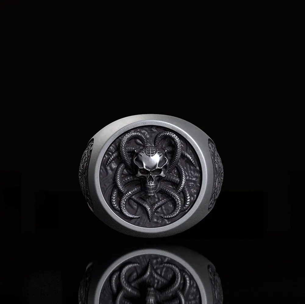 Vintage Demon Skull Silver Ring sold by GTHIC product image thumbnail 2