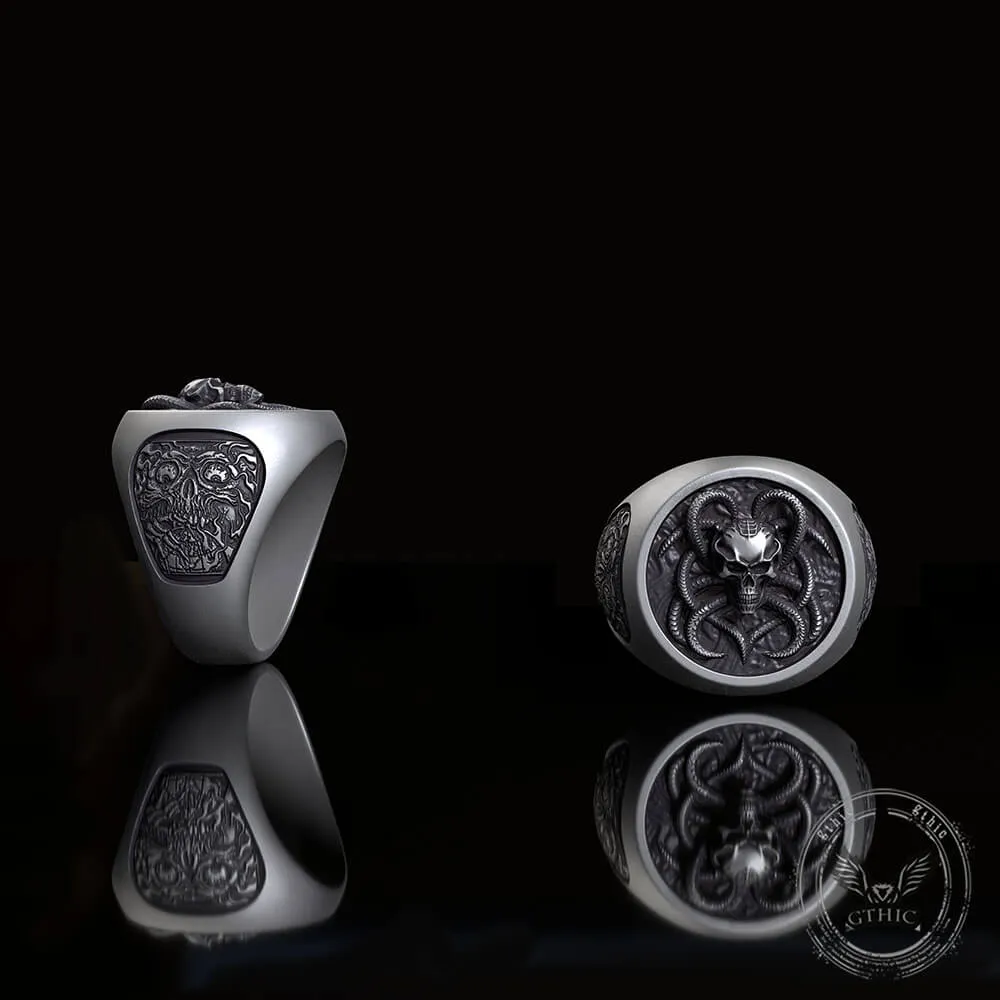 Vintage Demon Skull Silver Ring sold by GTHIC