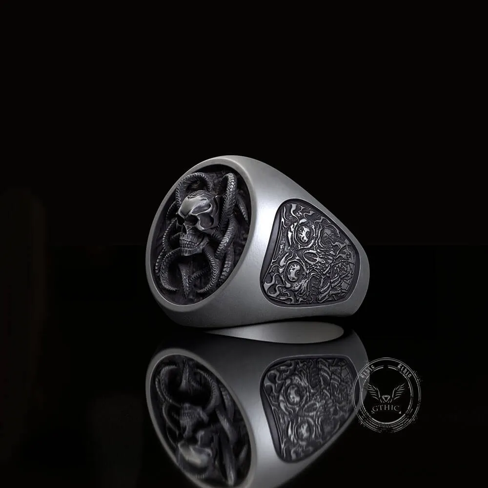 Vintage Demon Skull Silver Ring sold by GTHIC product image thumbnail 3
