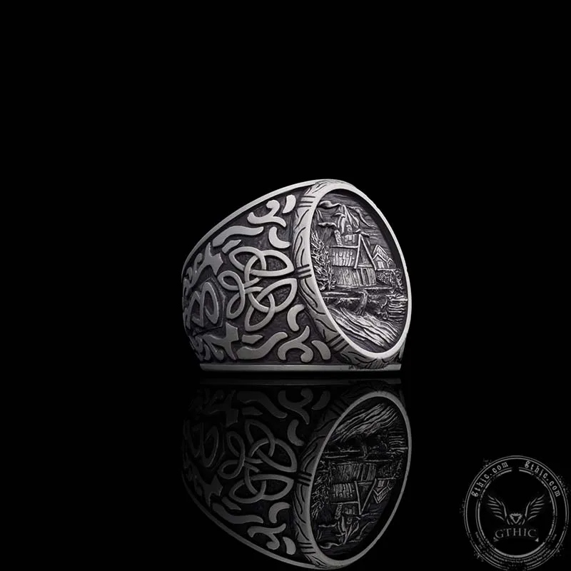 Viking Village Celtic Knot Pattern Sterling Silver Ring sold by GTHIC product image thumbnail 3